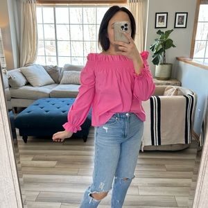 THML off the shoulder pink blouse XS